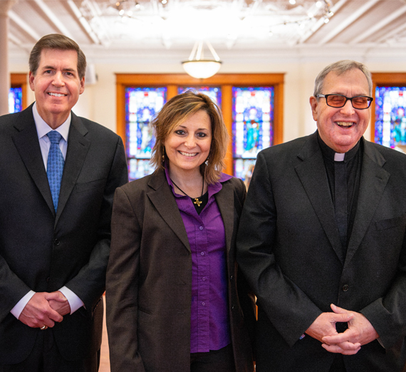 Passerini waving at attendees at her inauguration.